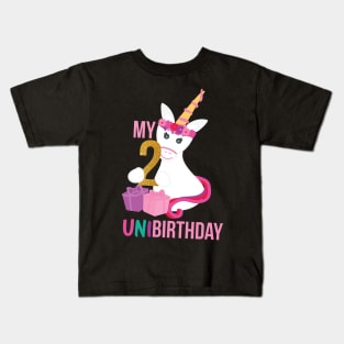 My 2nd UNIBIRTHDAY - Unicorn Birthday party Kids T-Shirt